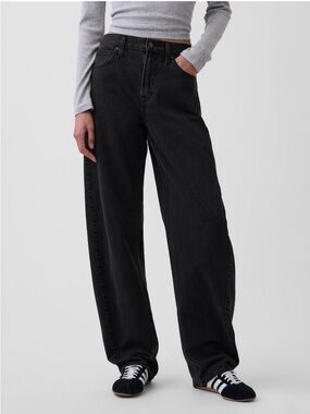 GAP Barrel High Rise Jeans in Black
